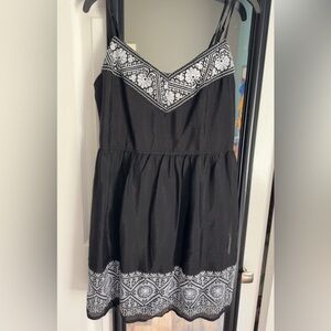 Women’s Small Black dress with white embroidered design